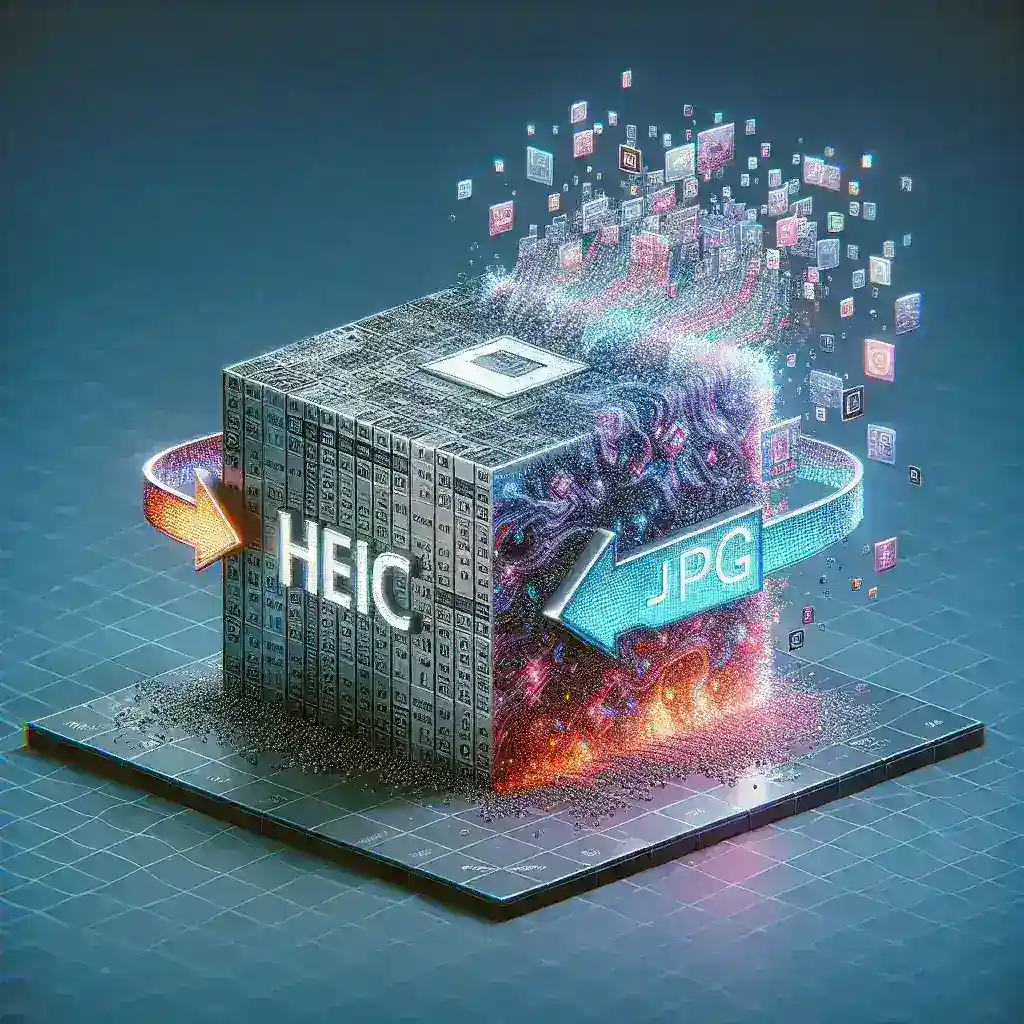 "User-friendly tutorial image demonstrating the steps to convert .HEIC files to JPG format in a comprehensive guide."