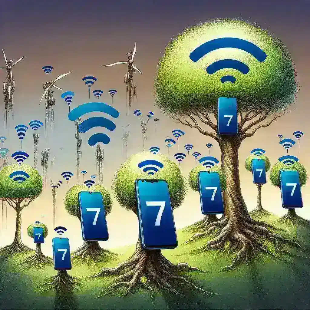"Infographic showing the rapid growth of Wi-Fi 7 adoption in flagship smartphones, highlighting key statistics and trends in technology."