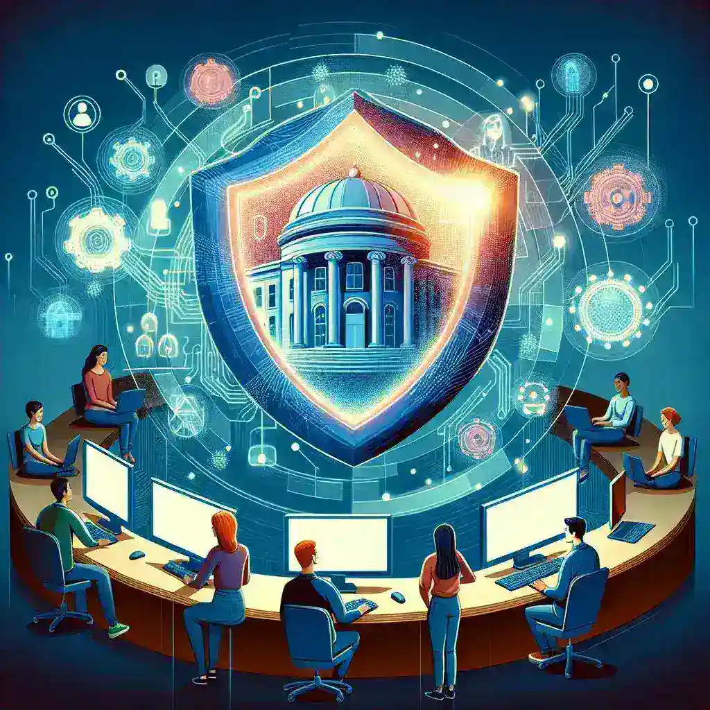 "Microsoft representatives conducting a cybersecurity training workshop at a community college, highlighting the launch of their free educational program aimed at enhancing cybersecurity skills among students."